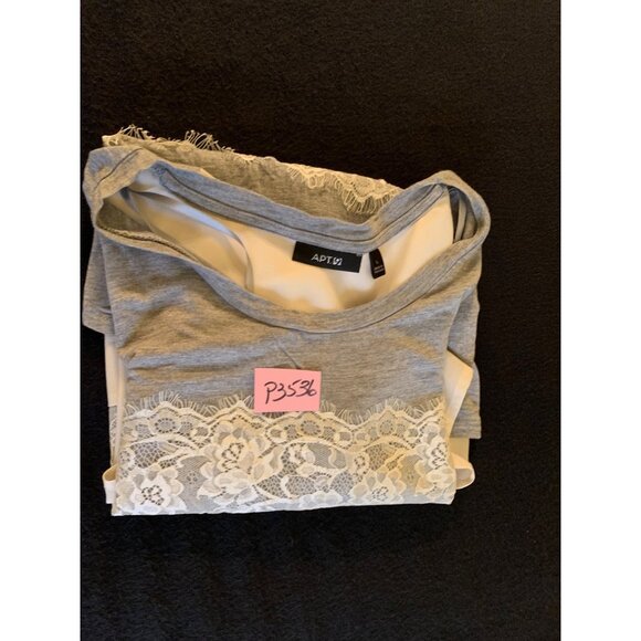 Apt. 9 Womens Lace Panel Knit Top with Short Sleeves & Scoop Neck - Size Large - Picture 9 of 9